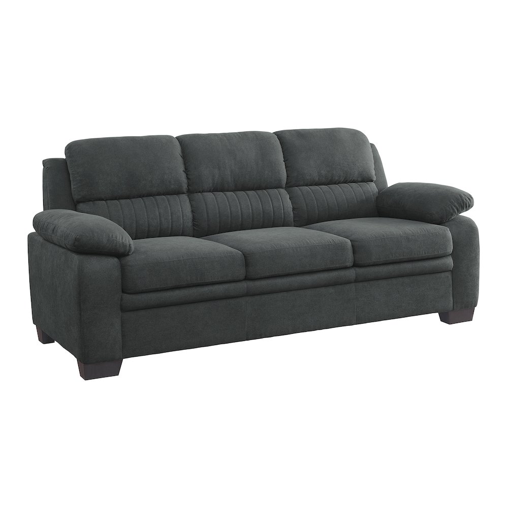 Holleman Textured Fabric Sofa In Dark Gray. Picture 1