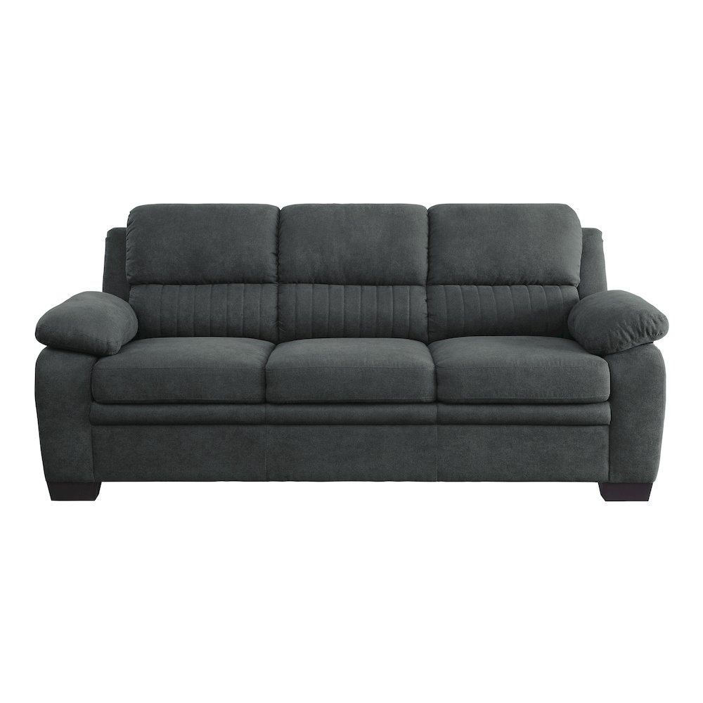 Holleman Textured Fabric Sofa In Dark Gray. Picture 5