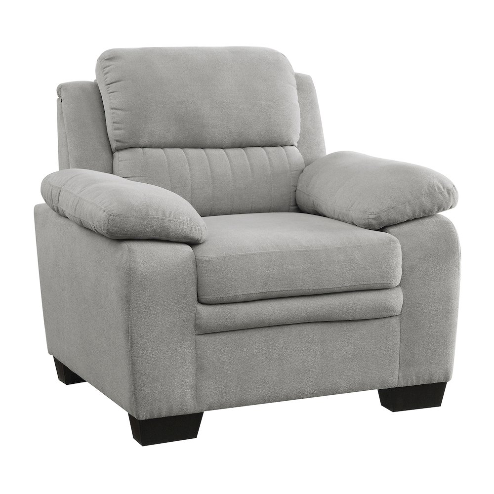 Holleman Textured Fabric Arm Chair In Gray. Picture 1