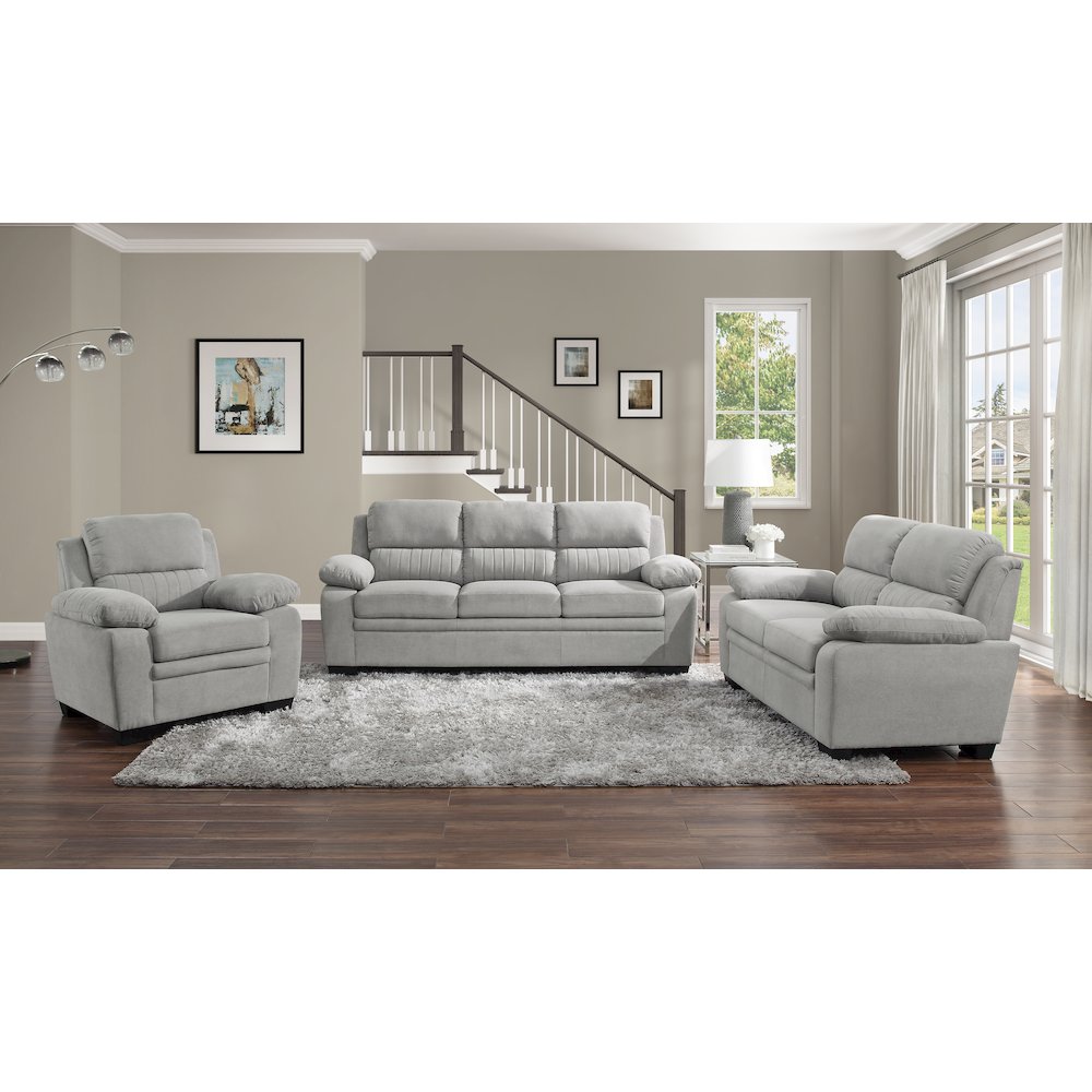 Holleman Textured Fabric Arm Chair In Gray. Picture 5