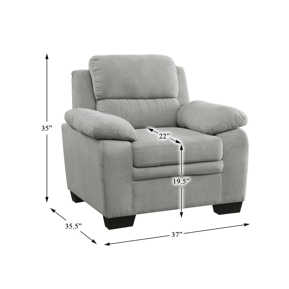 Holleman Textured Fabric Arm Chair In Gray. Picture 3