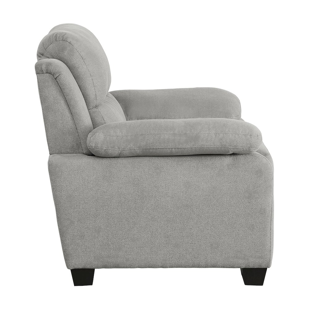 Holleman Textured Fabric Arm Chair In Gray. Picture 4