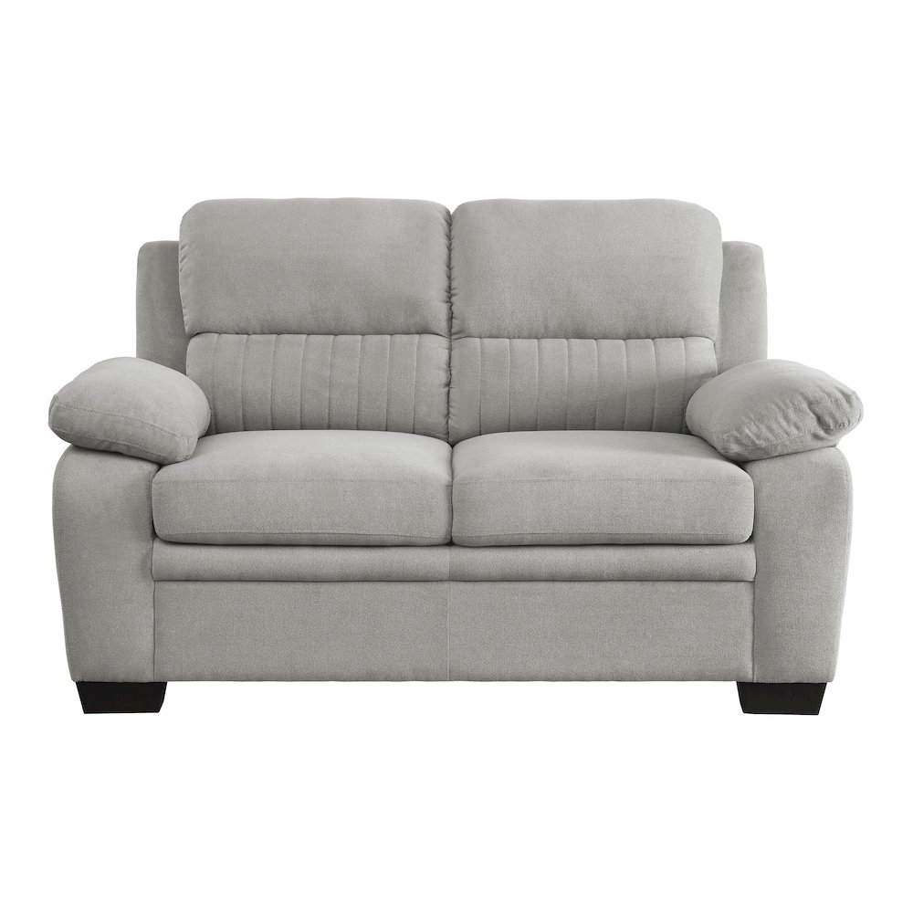 Holleman Textured Fabric Love Seat In Gray. Picture 5