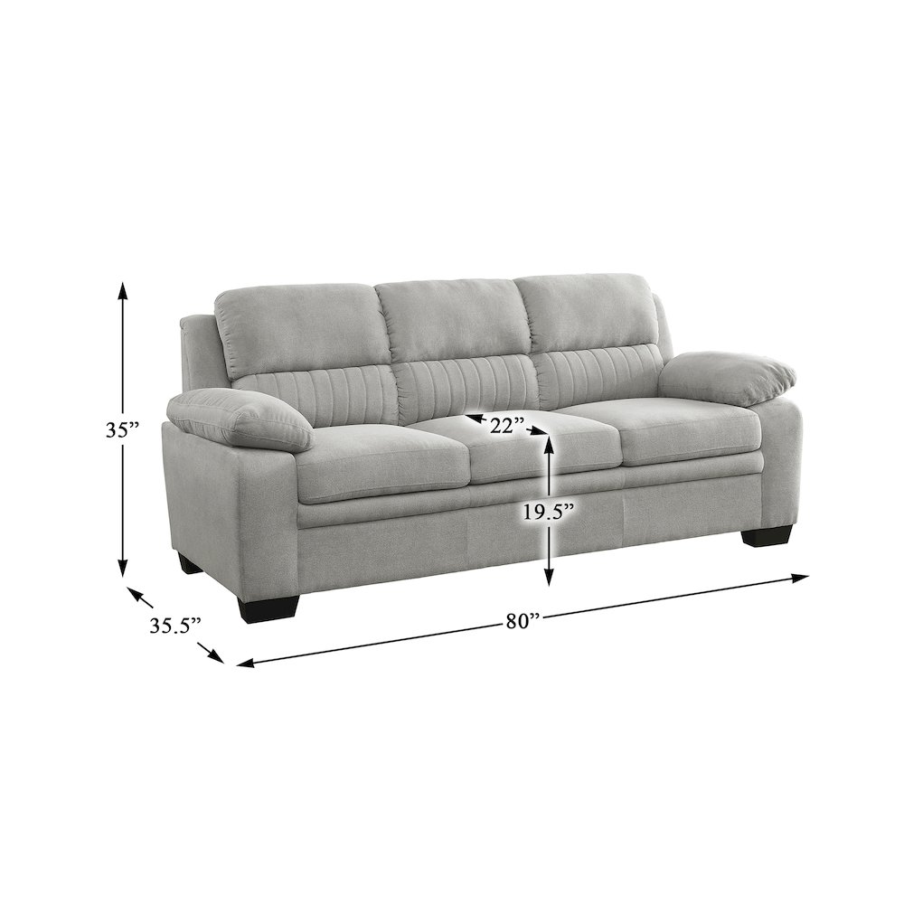 Holleman Textured Fabric Sofa In Gray. Picture 4