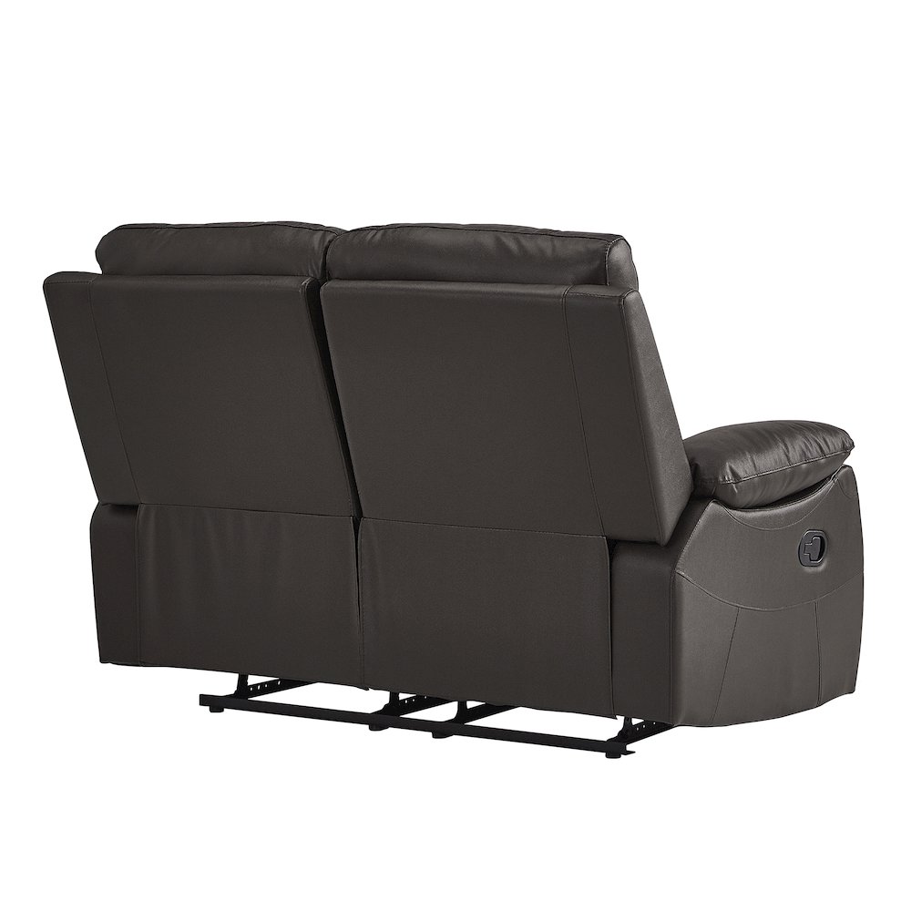 Dawson Faux Leather Double Reclining Love Seat In Brown. Picture 4