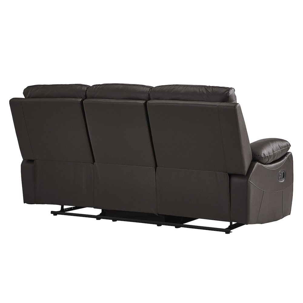 Dawson Faux Leather Double Reclining Sofa In Brown. Picture 3