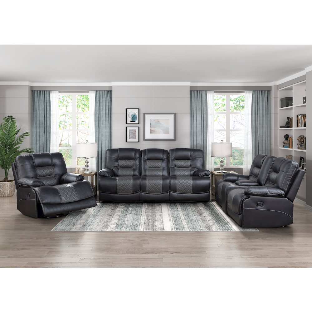 Fabian Faux Leather Swivel Glider Reclining Chair In Gray. Picture 2