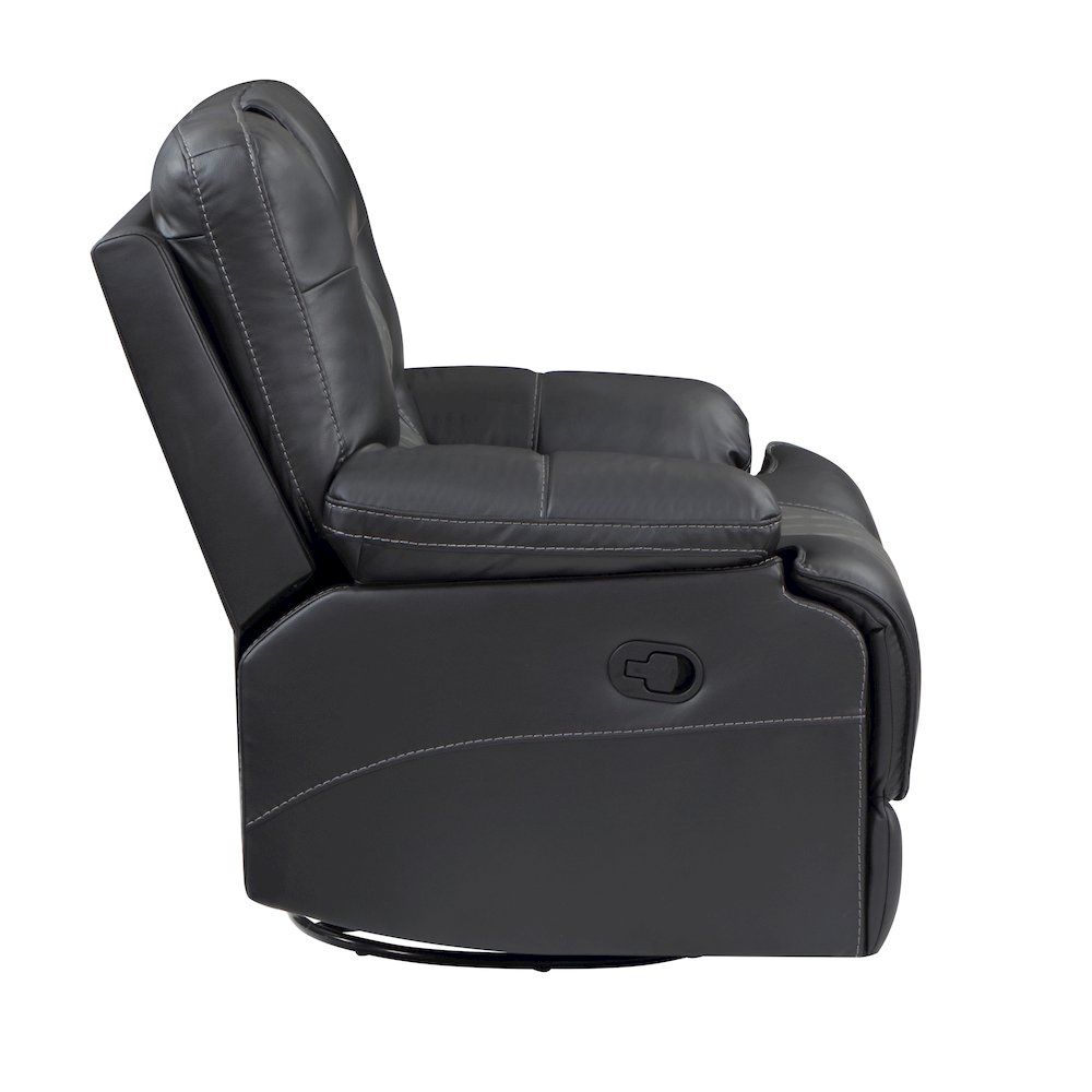 Fabian Faux Leather Swivel Glider Reclining Chair In Gray. Picture 5