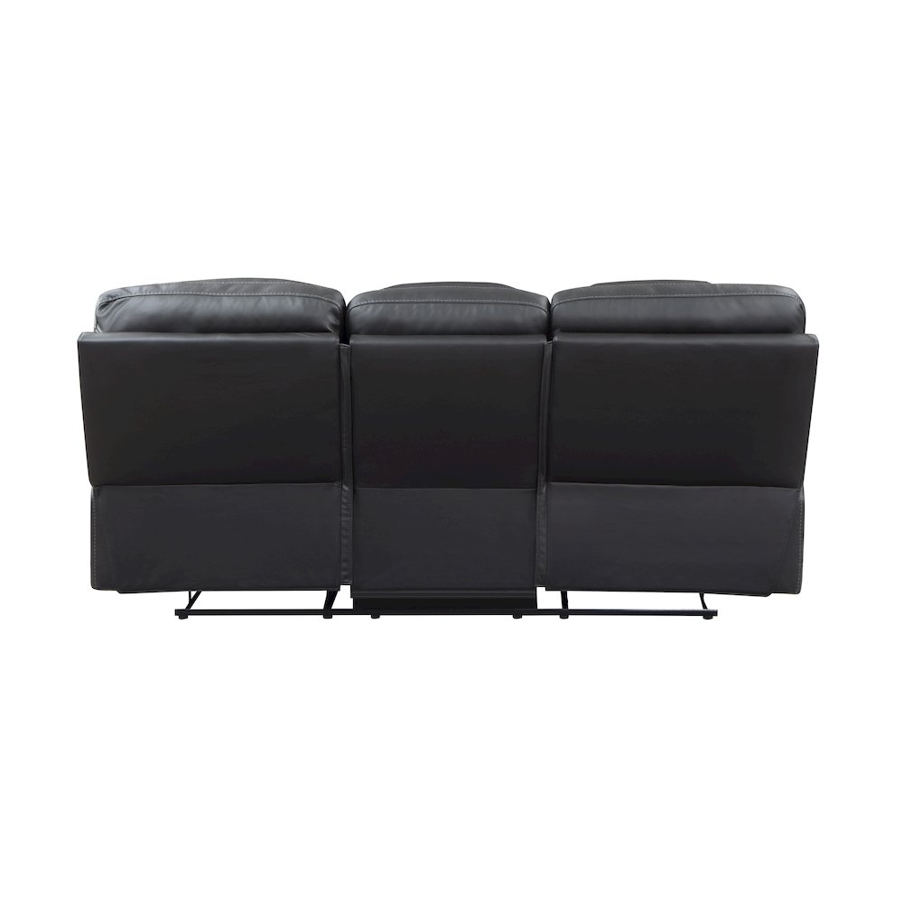 Fabian Faux Leather Double Reclining Sofa In Gray. Picture 3