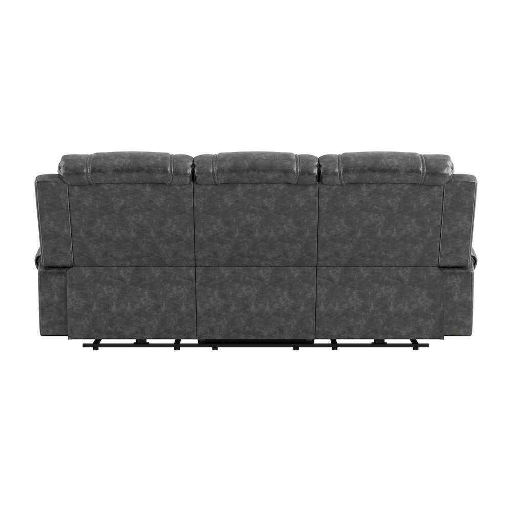 Putnam Faux Leather Double Reclining Sofa In Gray. Picture 6