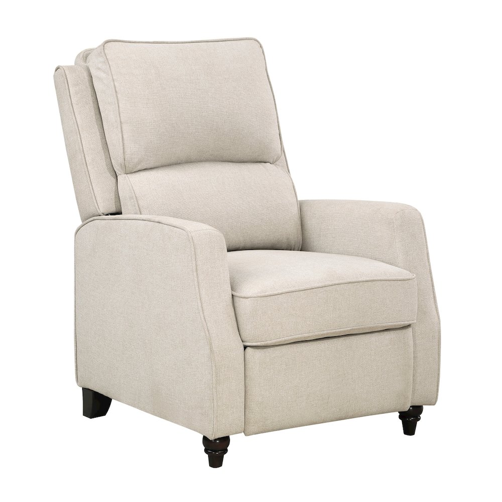 Lexicon Loveland Textured Push back Recliner in Beige. Picture 1