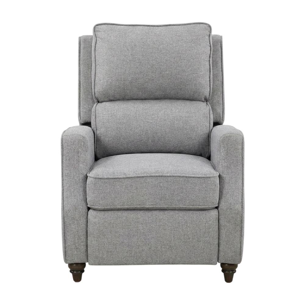 Textured Pushback Manual Recliner Chair for Living Room or Bedroom, Gray. Picture 1