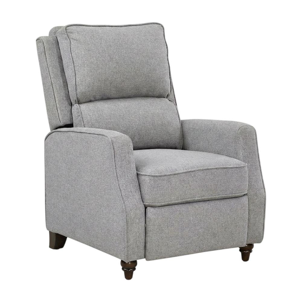 Textured Pushback Manual Recliner Chair for Living Room or Bedroom, Gray. Picture 3