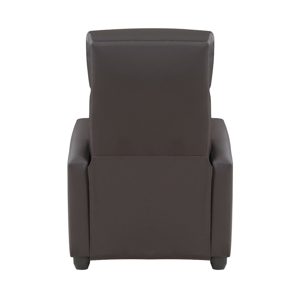 Lexicon Greenfield Faux Leather Push back Recliner in Dark Brown. Picture 3