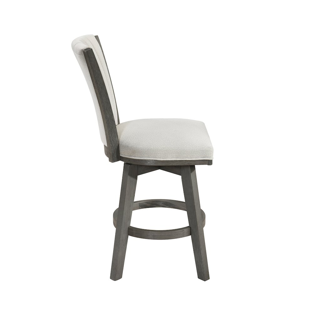 Corvallis Velvet Counter Height Swivel Stool, Set of 2 in Beige. Picture 6