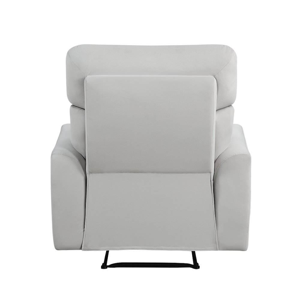 Lexicon Preston Velvet Manual Recliner in Gray. Picture 3