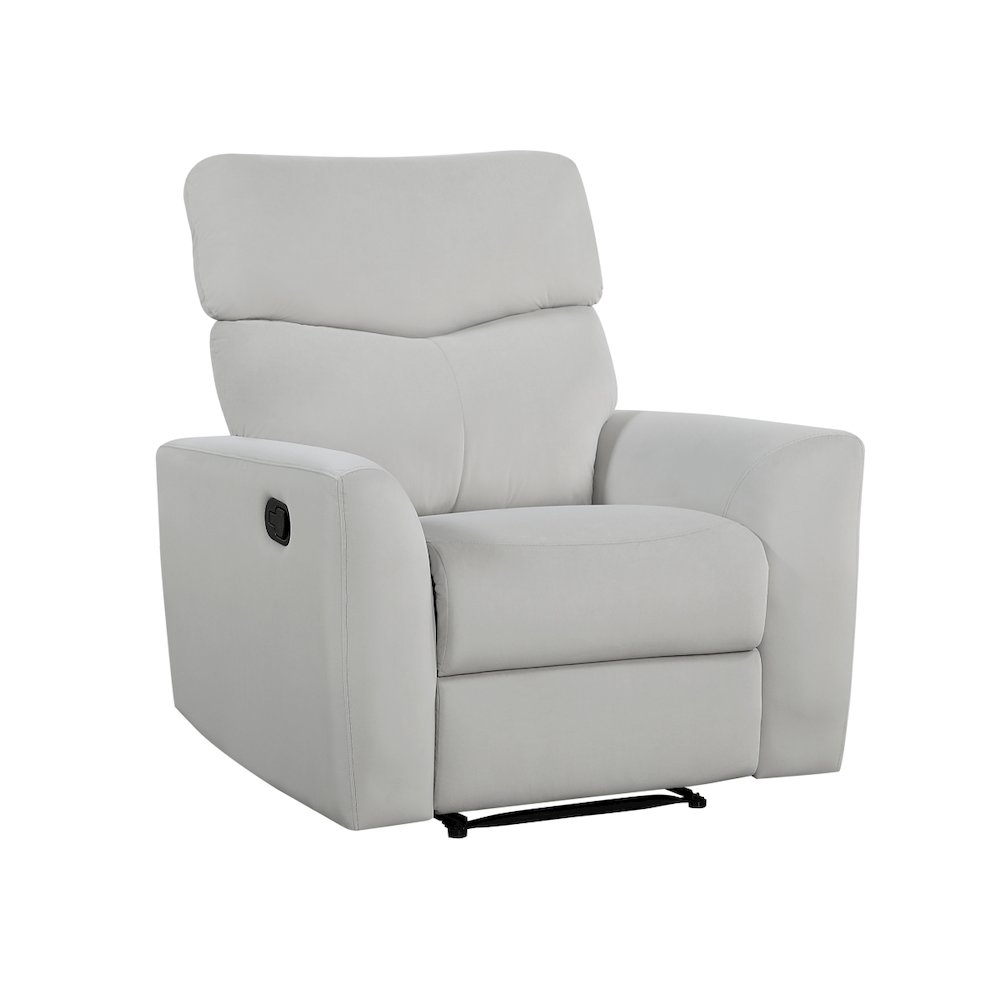 Lexicon Preston Velvet Manual Recliner in Gray. Picture 1