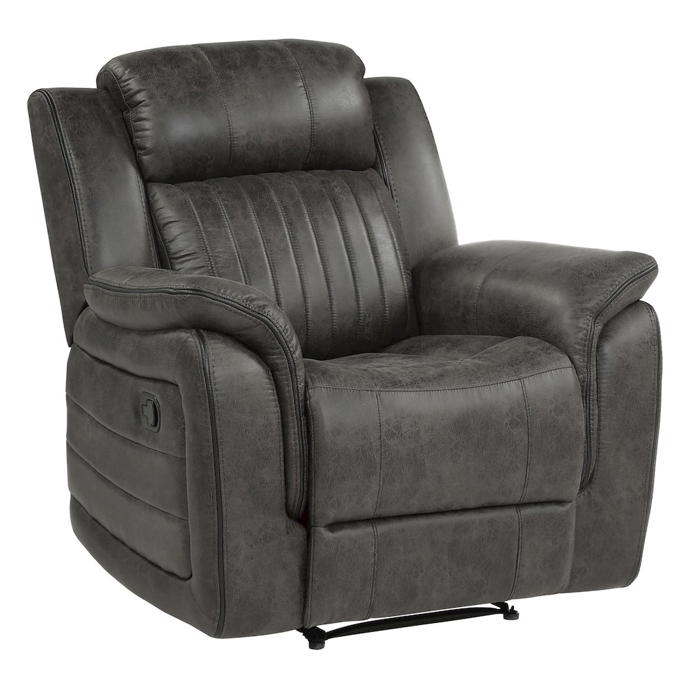 Centeroak Microfiber Reclining Chair In Brownish Gray. Picture 1
