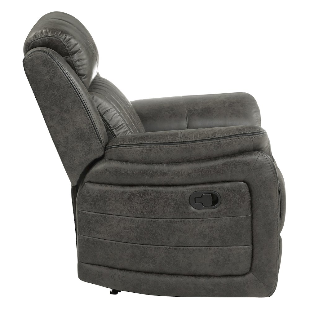 Centeroak Microfiber Reclining Chair In Brownish Gray. Picture 4
