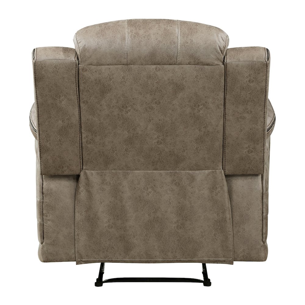 Centeroak Microfiber Reclining Chair In Sandy Brown. Picture 2