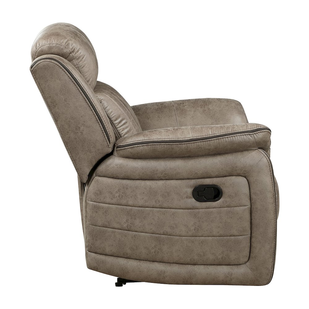 Centeroak Microfiber Reclining Chair In Sandy Brown. Picture 5