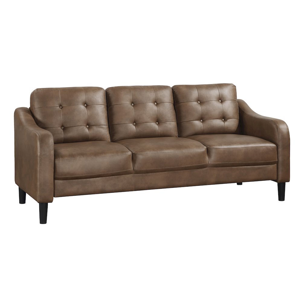 Mallory  Microfiber Sofa In Brown. Picture 1