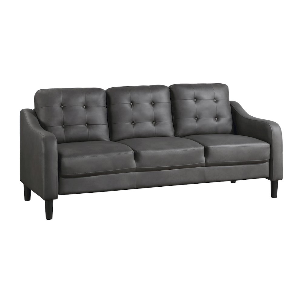 Mallory  Microfiber Sofa In Gray. Picture 2