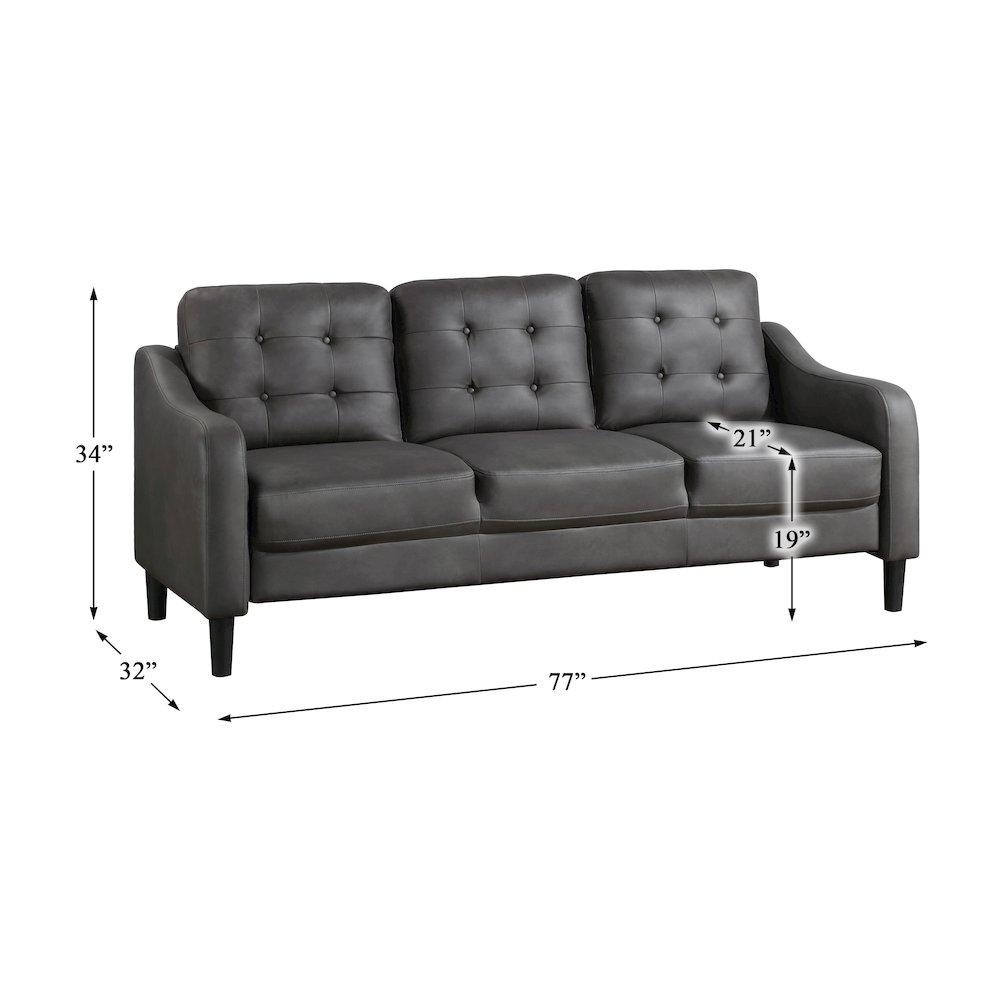 Mallory  Microfiber Sofa In Gray. Picture 1
