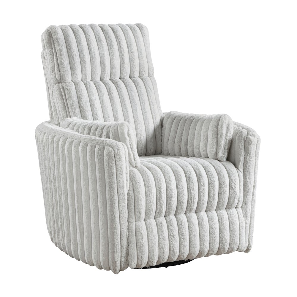 Lexicon Payton Corduroy Swivel Glider Reclining Chair in Gray. Picture 1