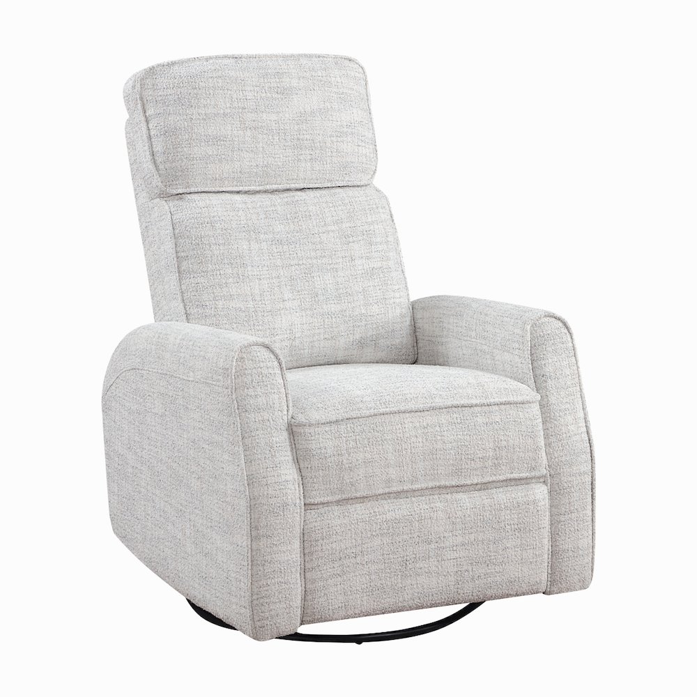 Lexicon Carly Boucle Swivel Glider Reclining  Chair in Quartz. Picture 1