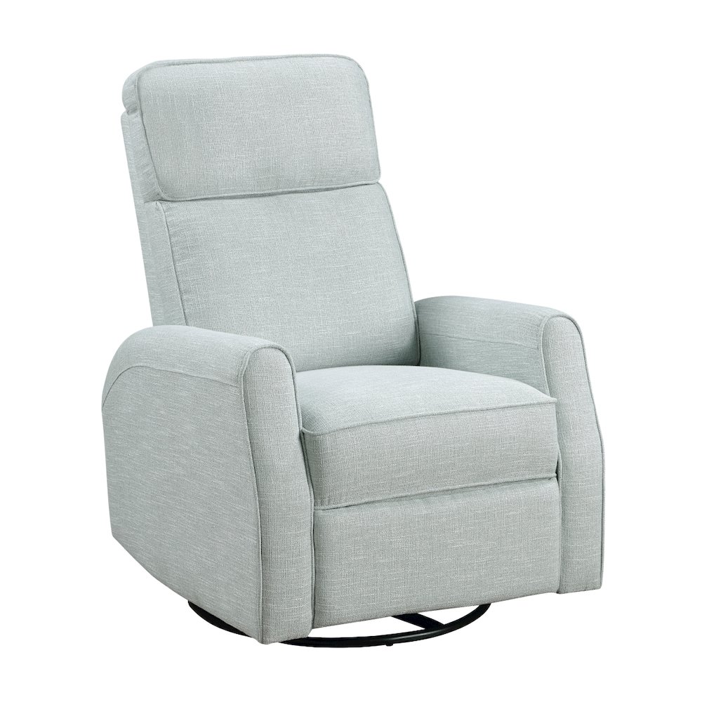 Lexicon Carly Textured Swivel Glider Reclining  Chair in Sea Glass. Picture 1