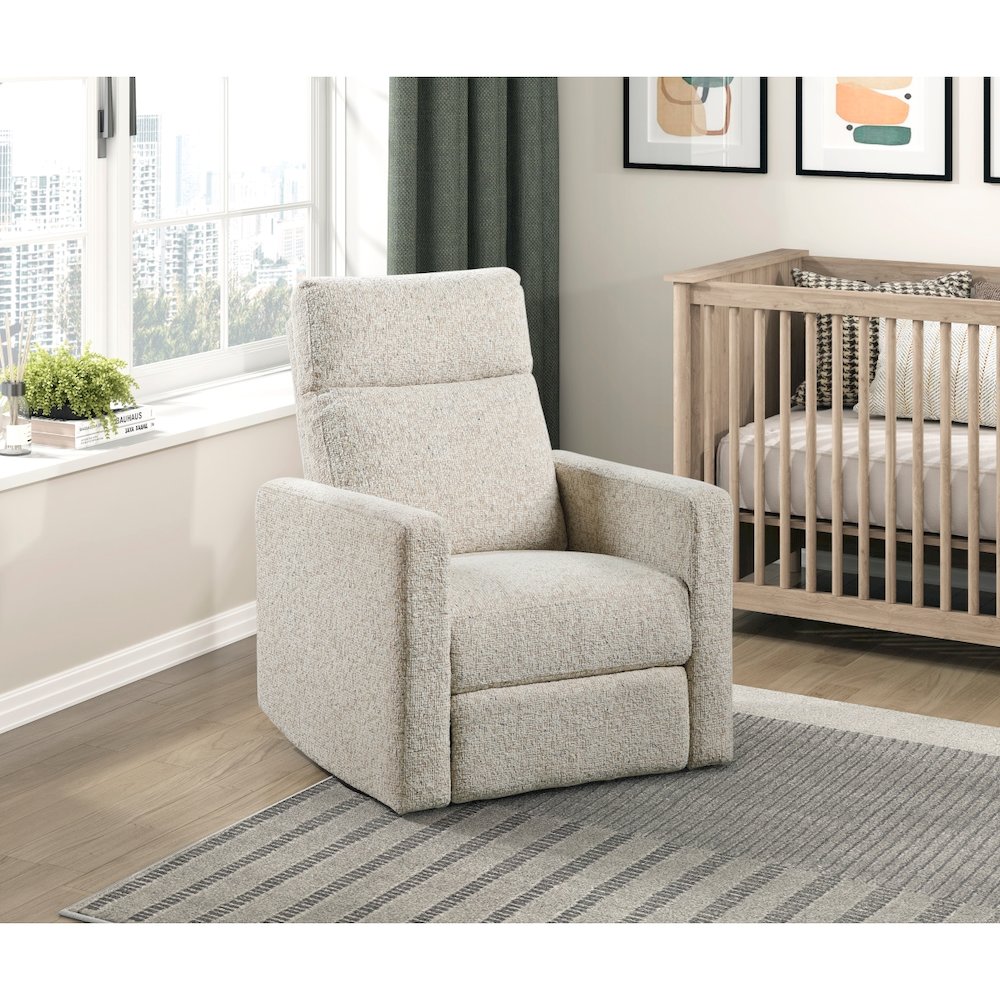 Lexicon Olathe Chenille Swivel Glider Reclining  Chair in Quartz. Picture 2
