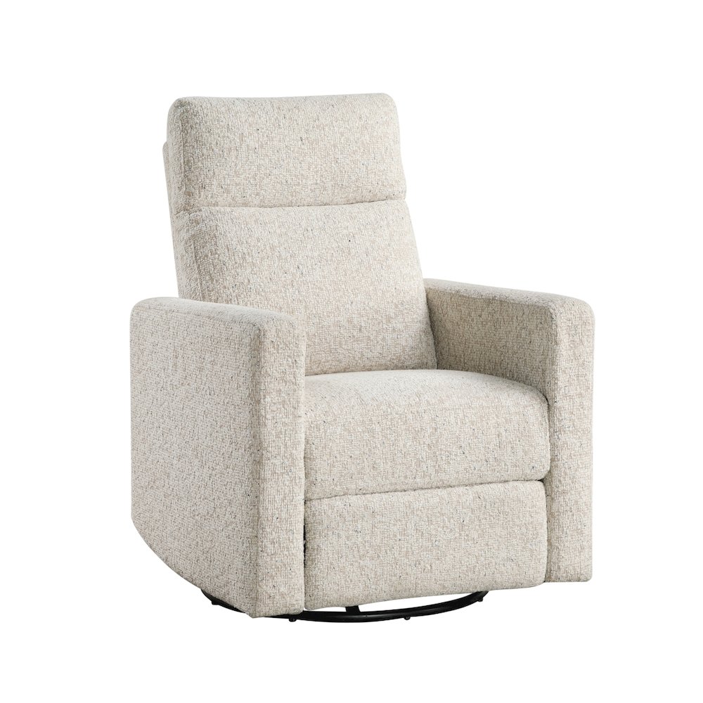 Lexicon Olathe Chenille Swivel Glider Reclining  Chair in Quartz. Picture 1