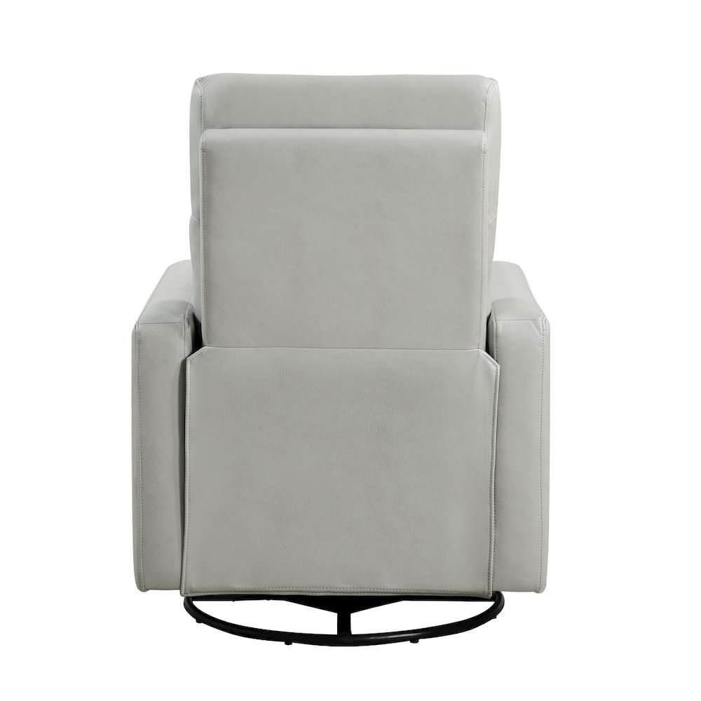 Lexicon Olathe Faux Leather Swivel Glider Reclining  Chair in Smoke. Picture 3