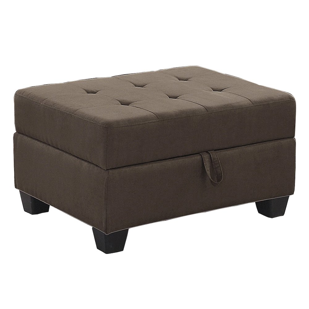 Maston Microfiber Ottoman With Storage In Chocolate. Picture 1