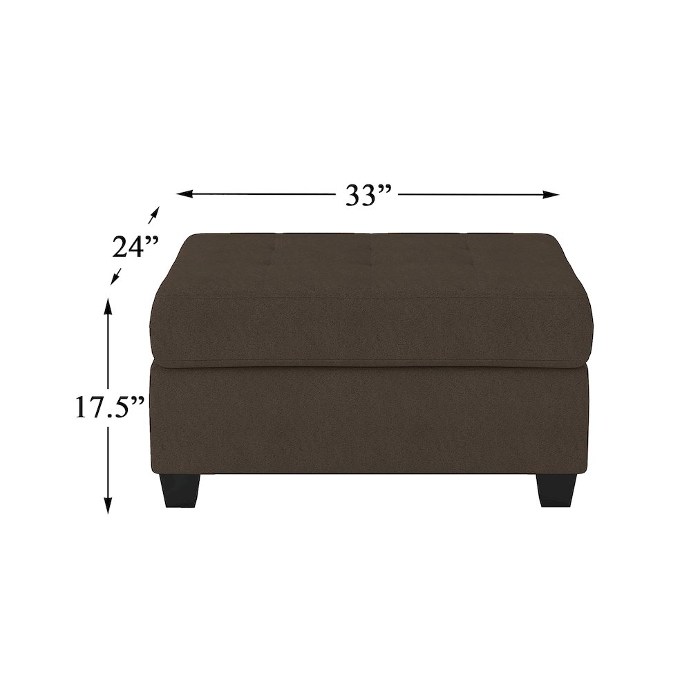 Maston Microfiber Ottoman With Storage In Chocolate. Picture 4