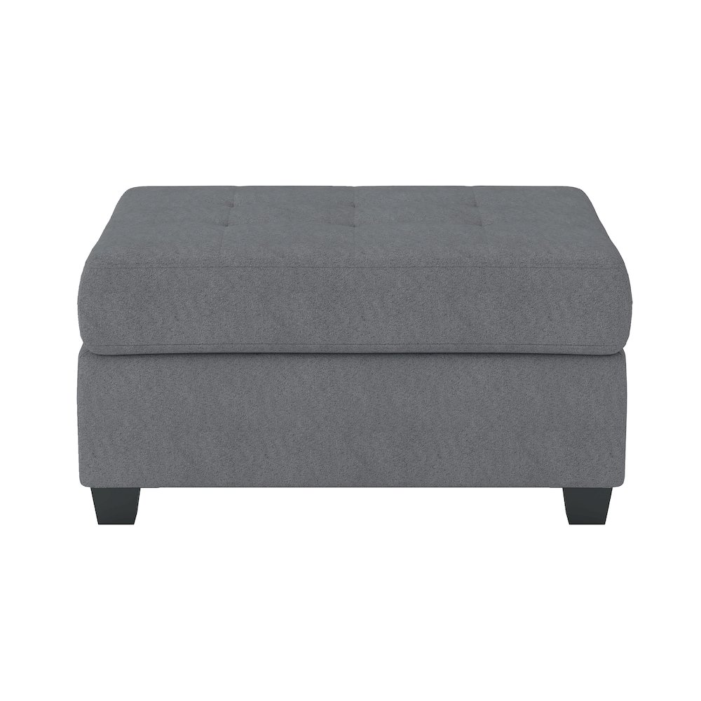 Maston Microfiber Ottoman With Storage In Dark Gray. Picture 2