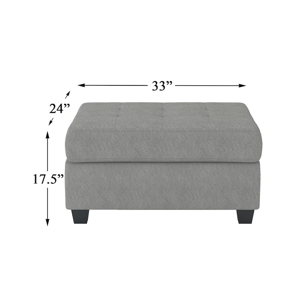 Maston Microfiber Ottoman With Storage In Gray. Picture 4