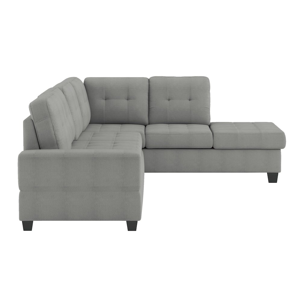 Maston Microfiber 2-Piece Set Sectional Sofa In Gray. Picture 3