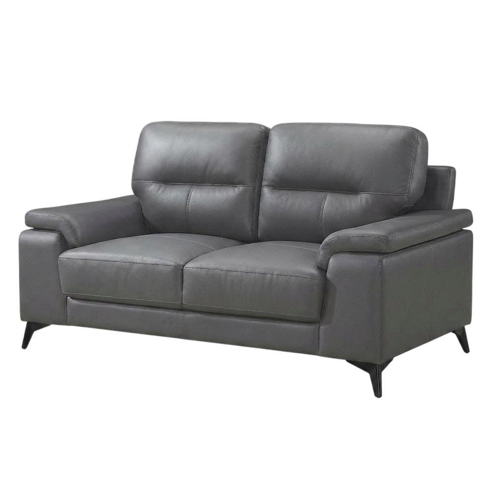 Mischa Leather Loveseat, Small Couch and Love Seat for Living Room, Dark Gray. Picture 3