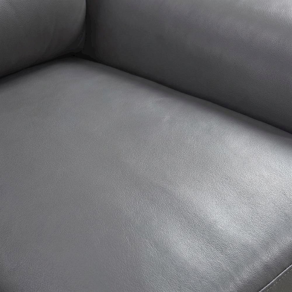Mischa Leather Loveseat, Small Couch and Love Seat for Living Room, Dark Gray. Picture 6