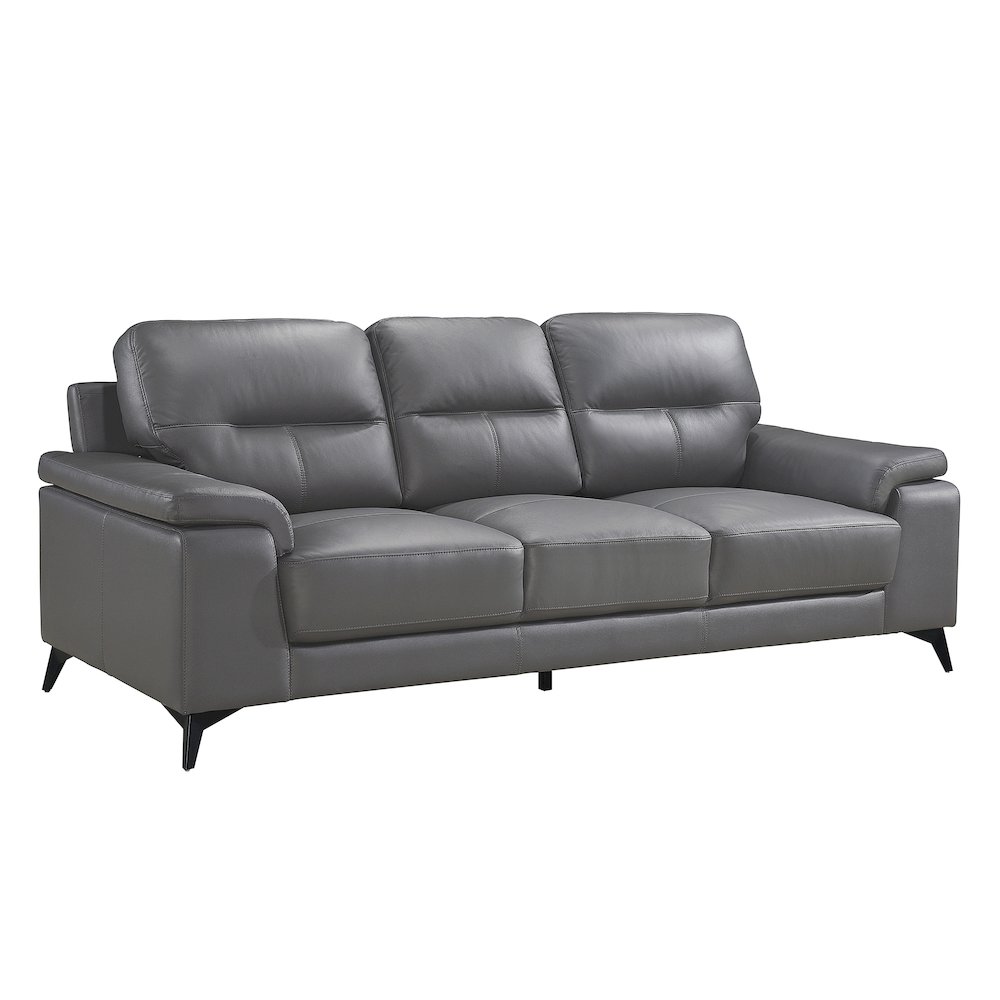 Mischa Leather Sofa In Dark Gray. Picture 1