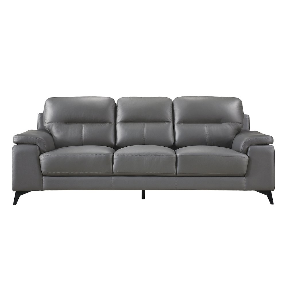 Mischa Leather Sofa In Dark Gray. Picture 4