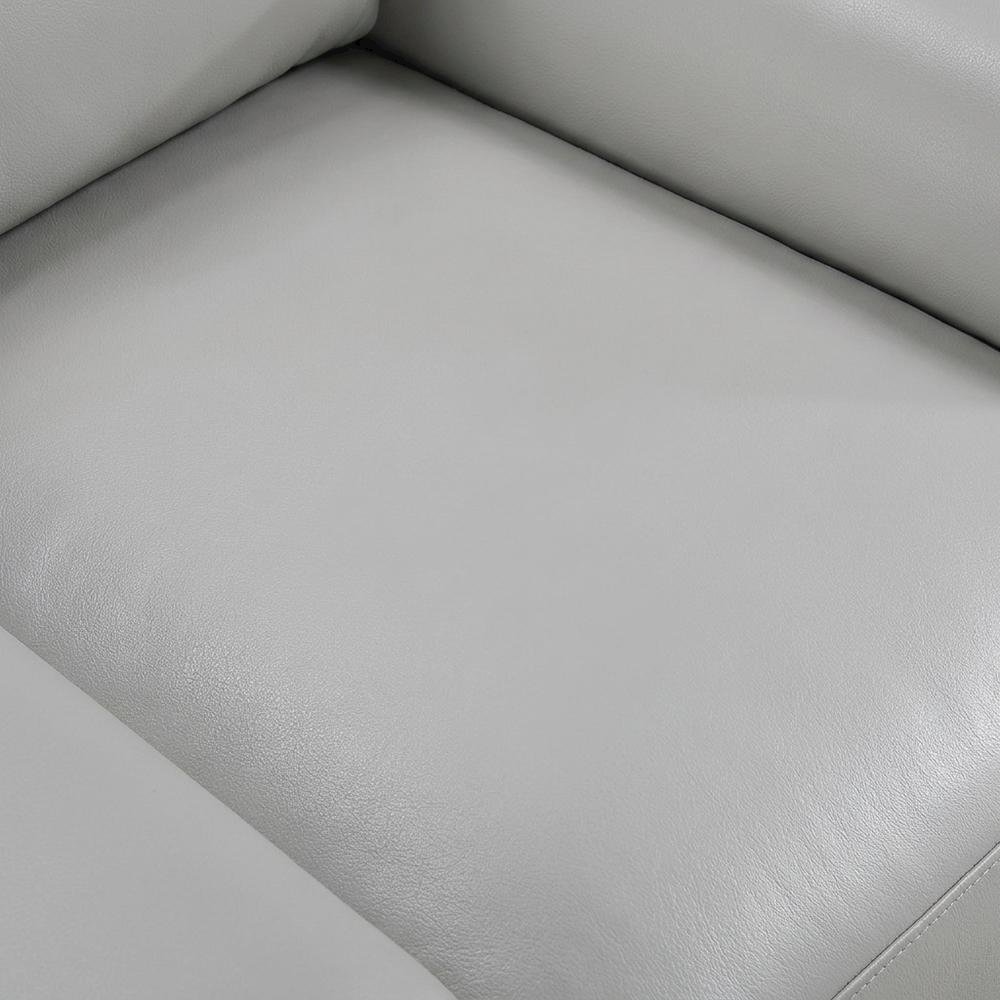 Mischa Leather Accent Chair for Living Room or Bedroom, Silver Gray. Picture 6