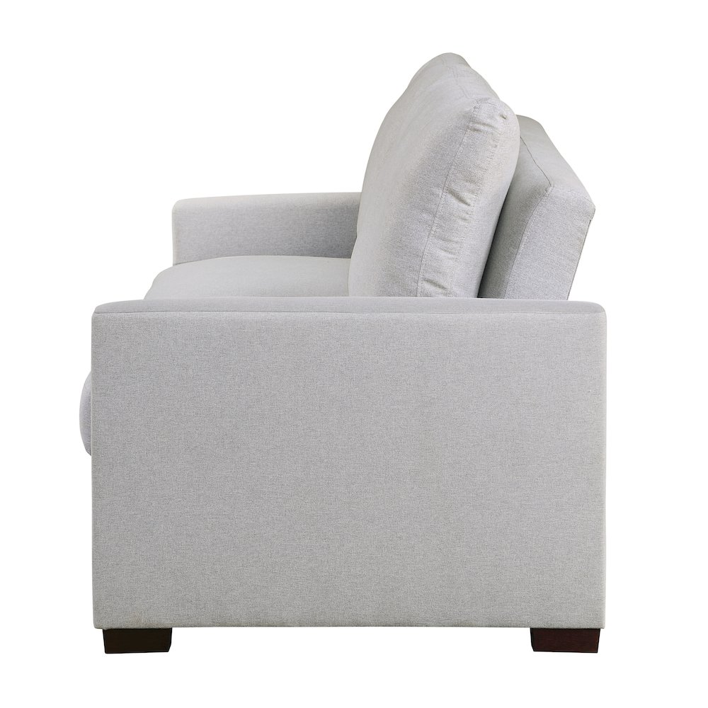 Price Textured Fabric Convertible Studio Sofa With Pull-Out Bed In Gray. Picture 2