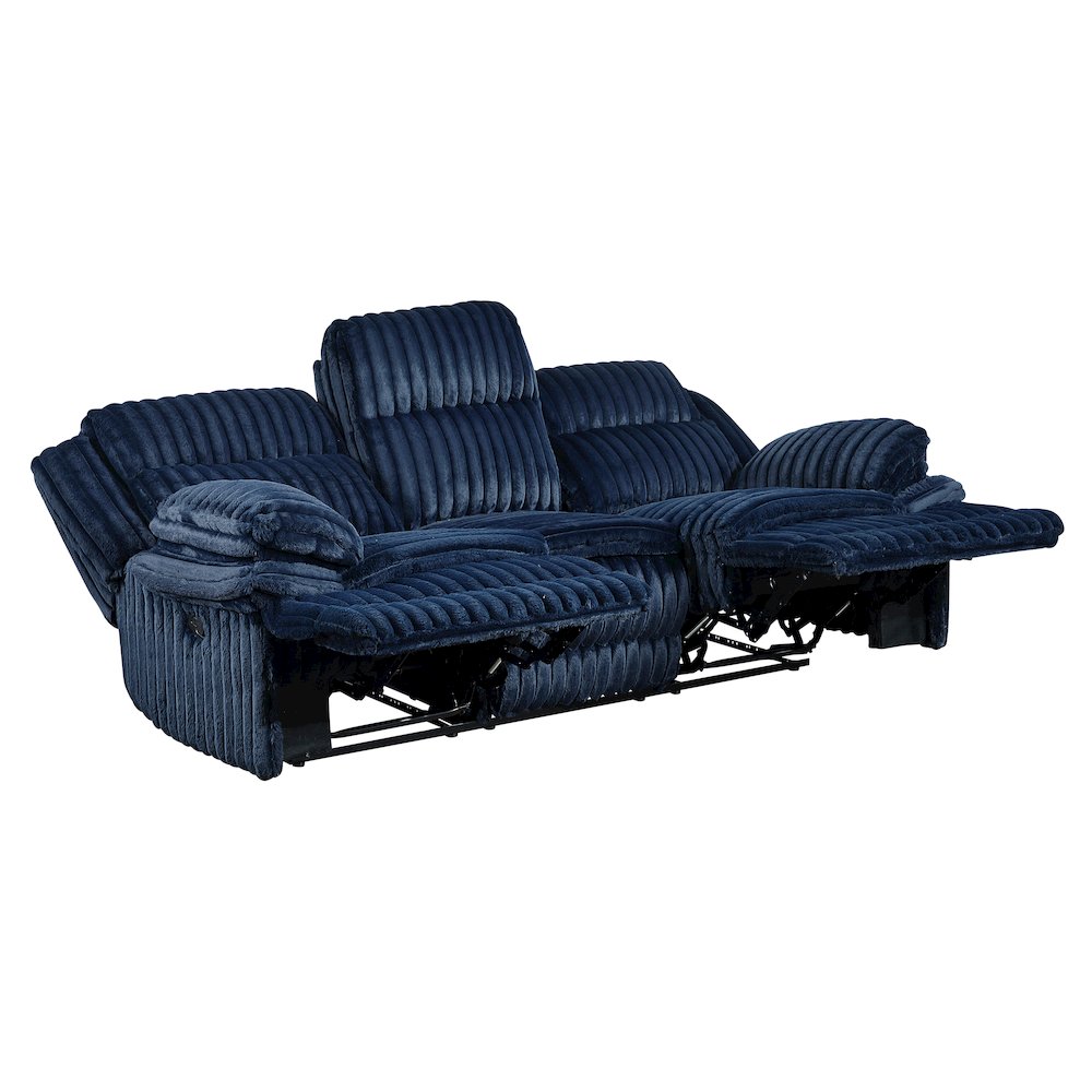 Lexicon Goodland Corduroy Double Reclining Sofa in Blue. Picture 5