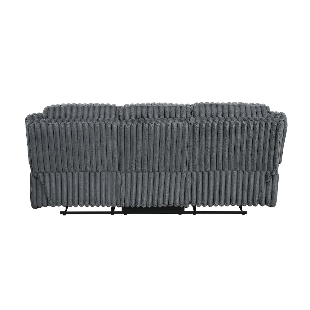 Lexicon Goodland Corduroy Double Reclining Love Seat in Dark Gray. Picture 3
