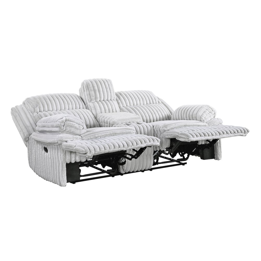 Lexicon Goodland Corduroy Double Reclining Love Seat with Center Console in Gray. Picture 5