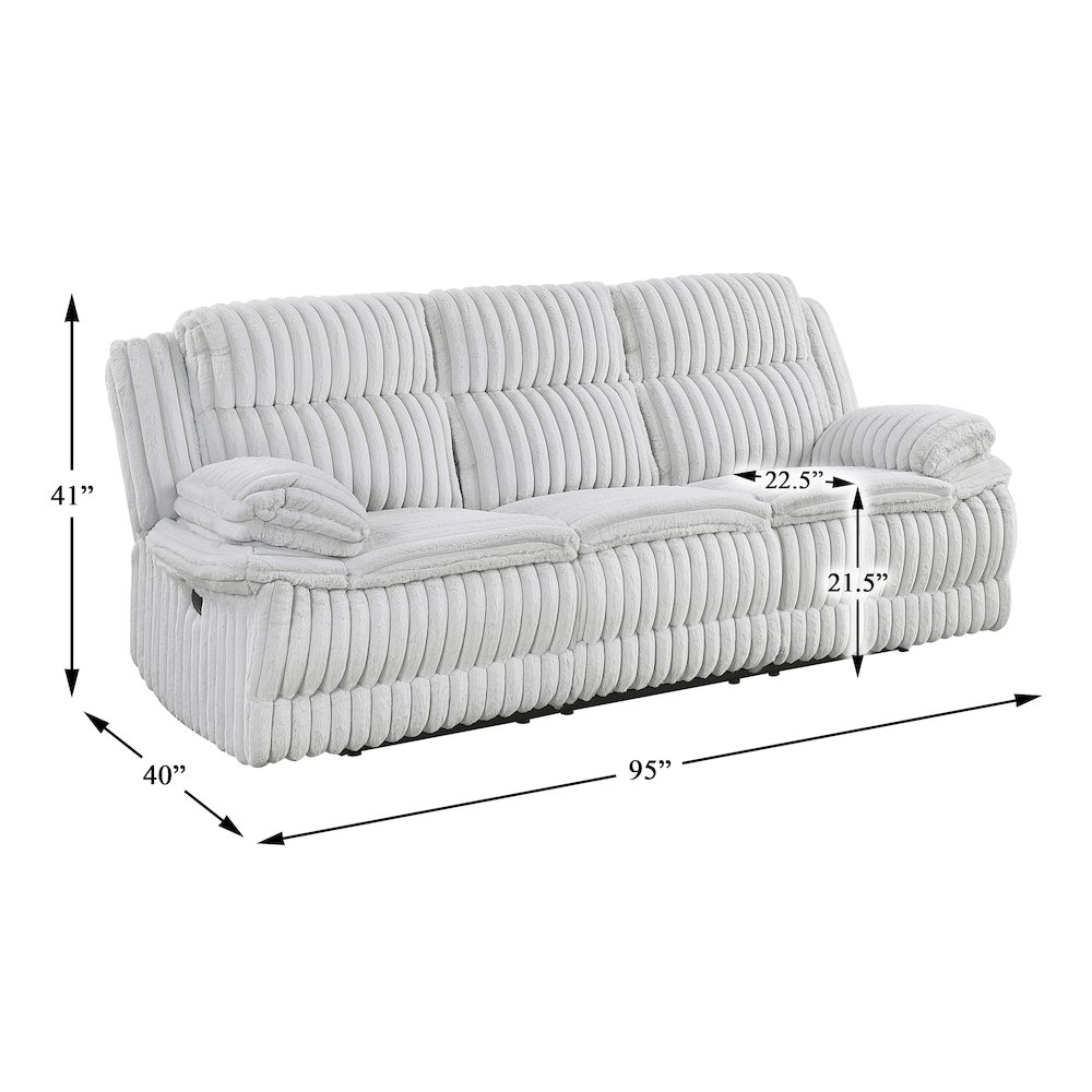 Lexicon Goodland Corduroy Double Reclining Sofa in Gray. Picture 3