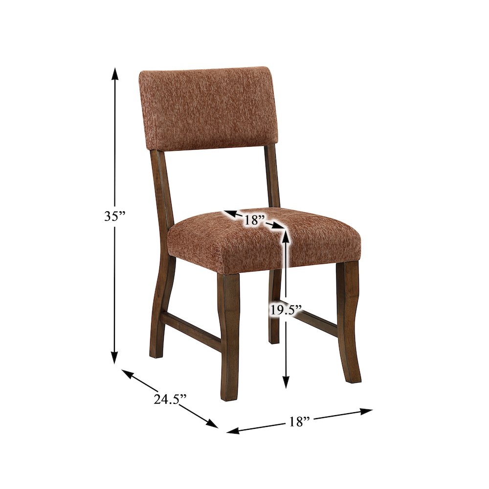 Aiden Chenille Side Chair in Rust. Picture 5